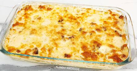 Batata gratinada com queijo no forno